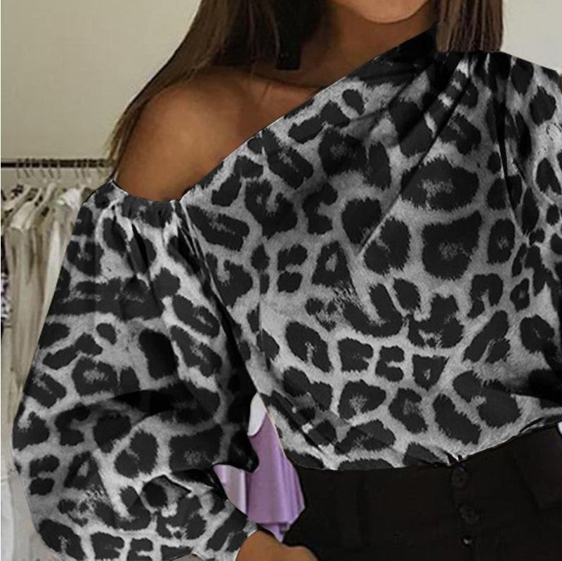 Loose and thin leopard print slim shirt