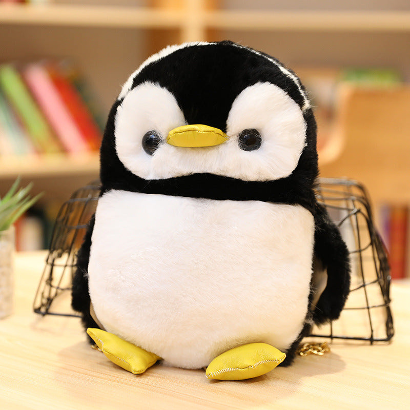 Kawaii Penguin Crossbody Bag Plush Toy Soft Stuffed Shoulder Bag Shoulder Satchel Bag Cosmetic Bag