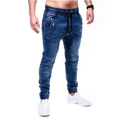 Men's casual sweatpants tie jeans