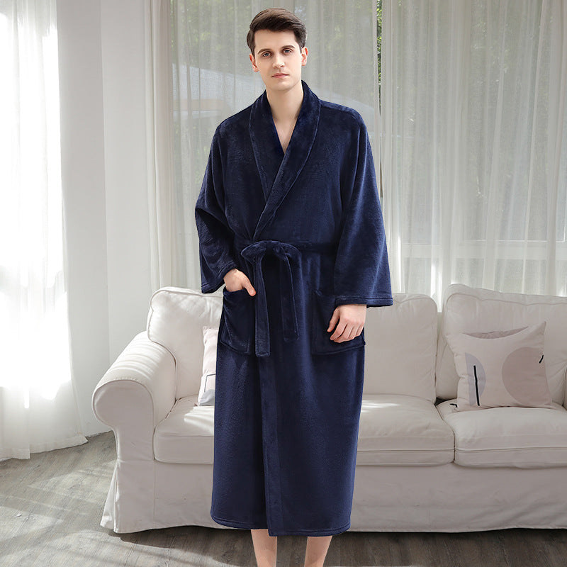 Flannel robe couple pajamas