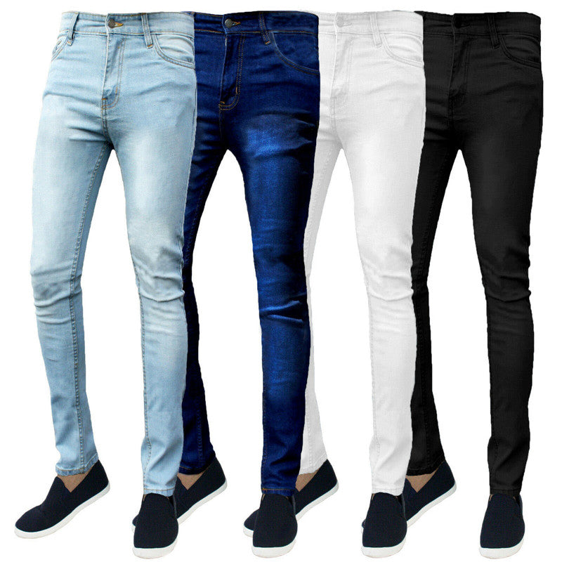 Stretch skinny slim-fit jeans pants