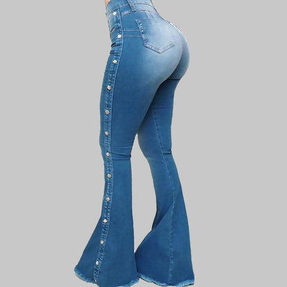 High waist stretch flared pants