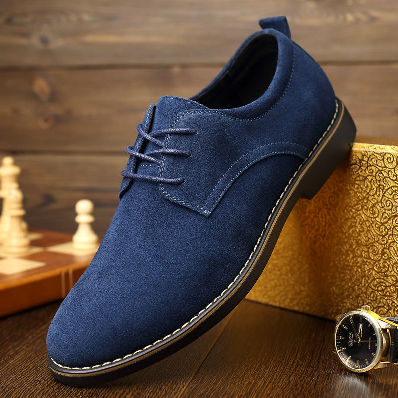 British frosted casual leather shoes