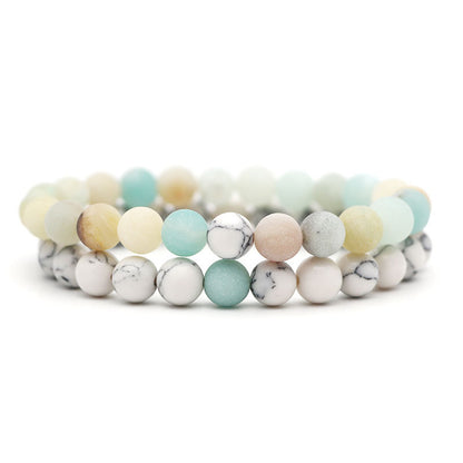 Turquoise Natural Stone Yoga Couple Set Bracelet