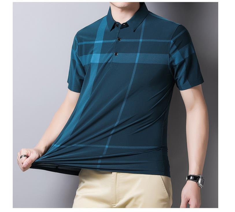 Men's Fashion Ice Silk Short Sleeve T-shirt