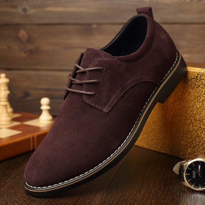 British frosted casual leather shoes