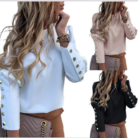 Elegant women button blouse shirt