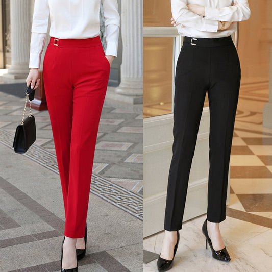 Women's Slim Height Straight Cropped Trousers