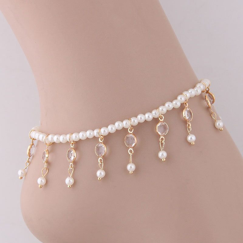 Pearl tassel anklet