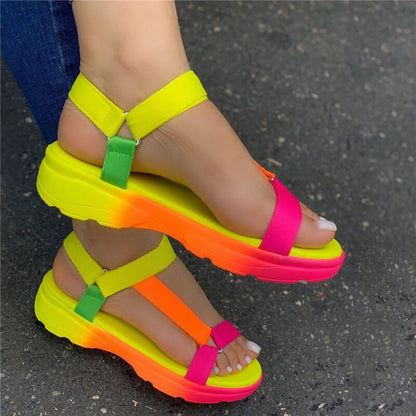 Women's colorful muffin sports sandals with thick soles