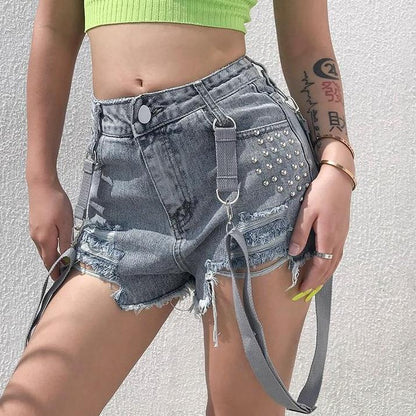 OVERALL DENIM GLAM SHORTS