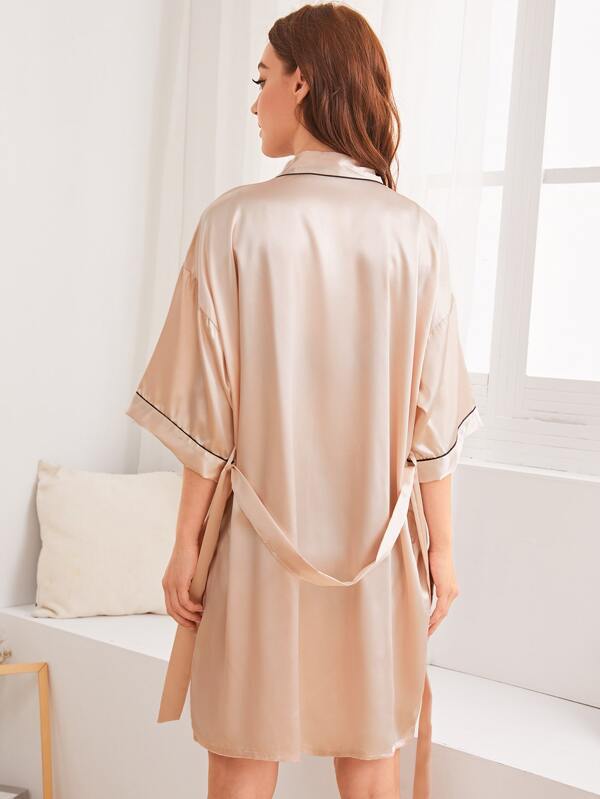 Simulated silk robe