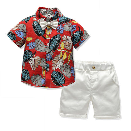 Flower Shirt Five-Point Pants Travel Vacation Outfit