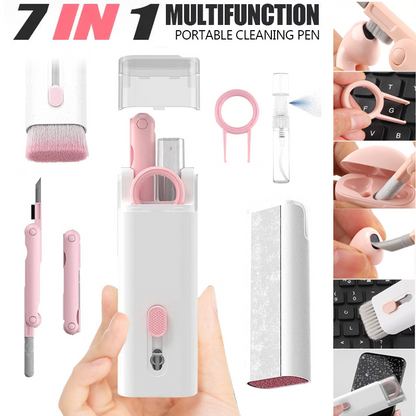 Multifunction 7-in-1 Keyboard Cleaning Brush Keyboard Computer Bluetooth Headset Dust Brush Cleaning Kit Airpod Cleaner