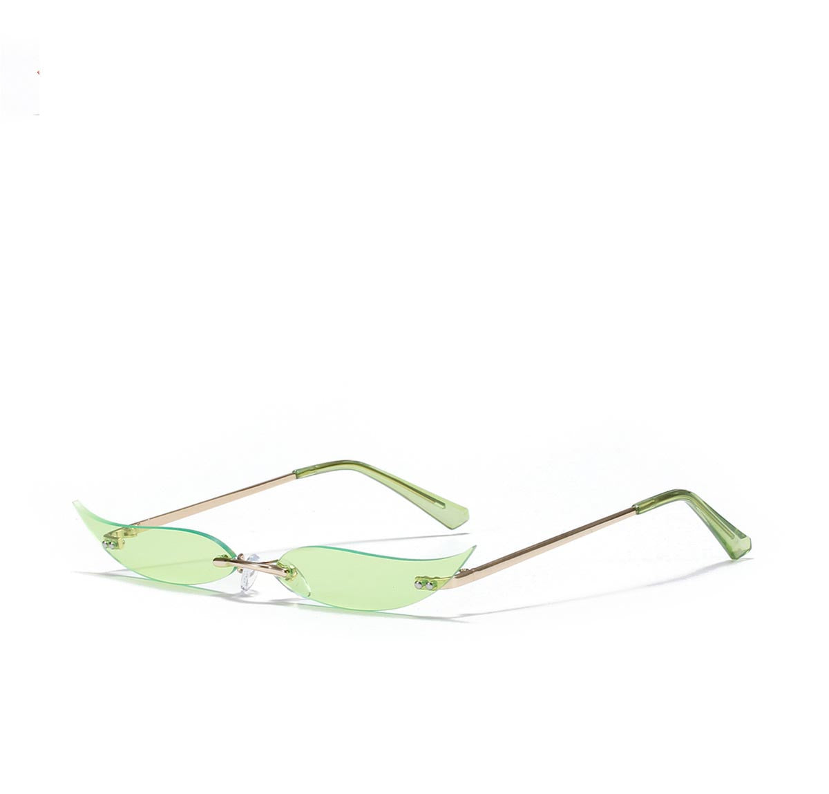 Rimless Metal Pointed Cat-eye Sunglasses