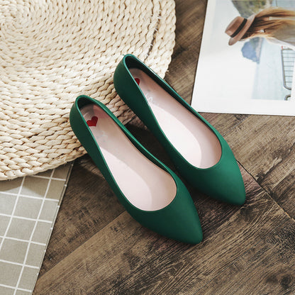 Women's Solid Color Flat-heel Pointed Sandals