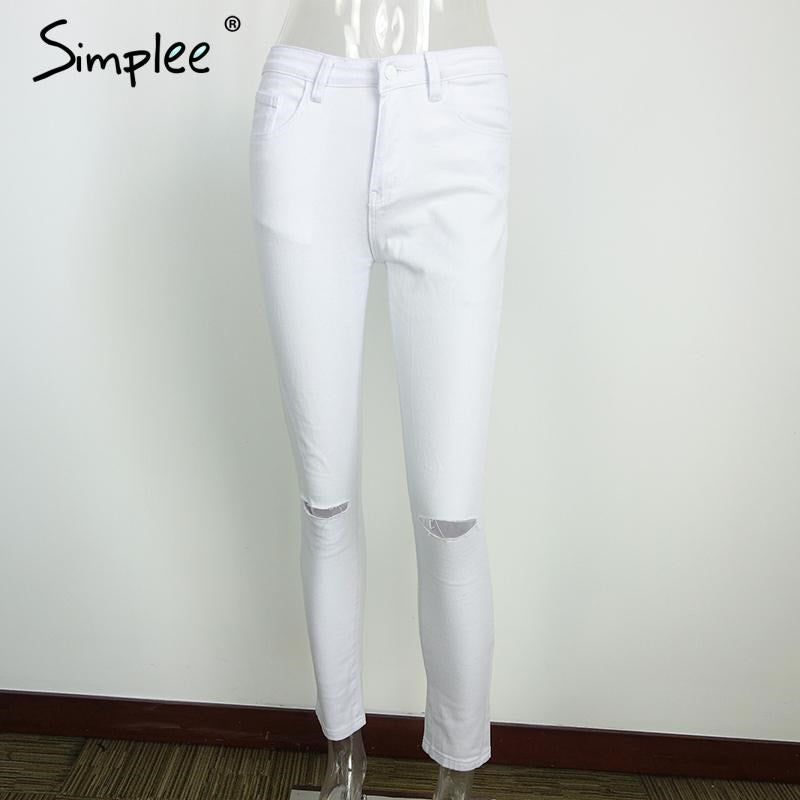 NIM HIGH WAIST PANTS CAPRIS FEMALE SKINNY BLACK CASUAL JEANS