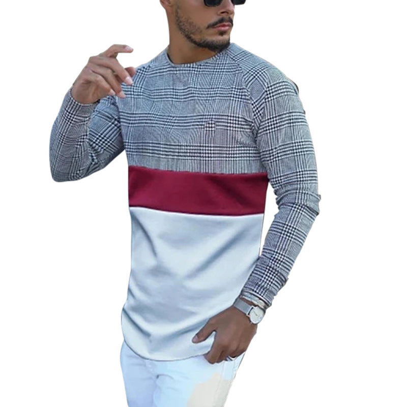 Fashion long sleeve round neck T-shirt