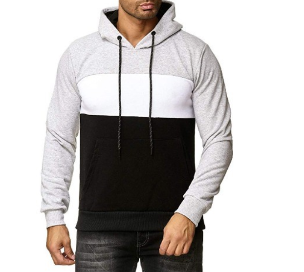 Colorblock Sweatshirt Hooded Casual Jacket