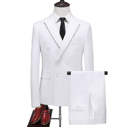 Male Host Two-piece Large Size Solid Color Suit