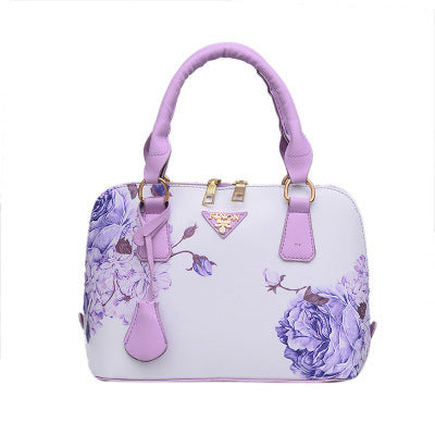 In the spring of 2021 new handbag fashion shell bag leather single shoulder bag handbag printing Chinese female wind tide