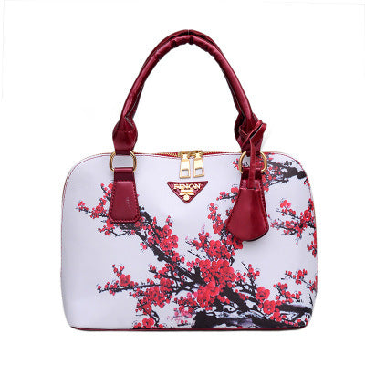 In the spring of 2021 new handbag fashion shell bag leather single shoulder bag handbag printing Chinese female wind tide