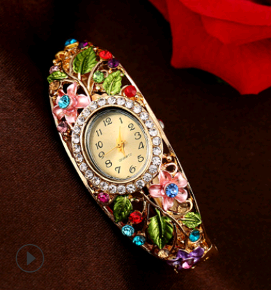 Bracelet Watch Popular Models High-grade Diamond National Wind  Painting Accessories Female