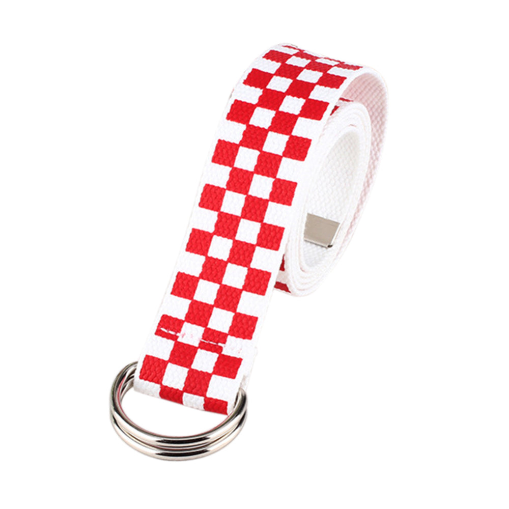 Nylon canvas plaid print belt