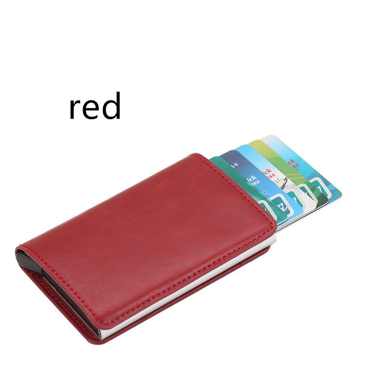 PU Automatic Card Card Holder RFID Multi-function Card Holder