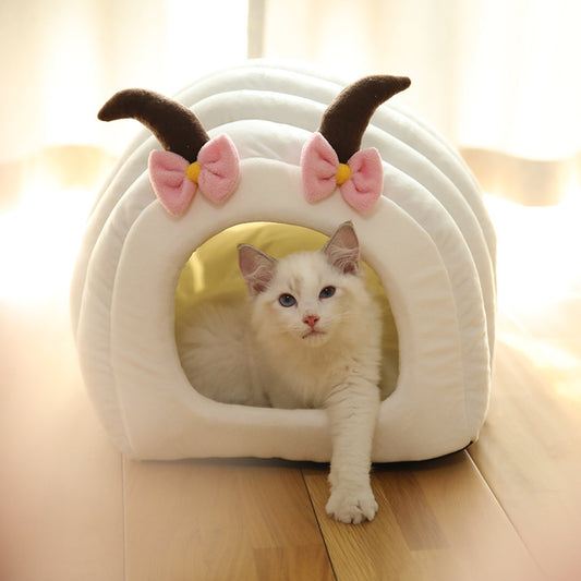 Semi-enclosed Deep Sleep Warm Cute Pet Nest