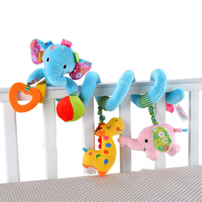 Baby Toys for Children 0-12 Months Plush Rattle Crib Spiral Hanging Mobile Infant Newborn Stroller Bed Animal Gift Happy Monkey