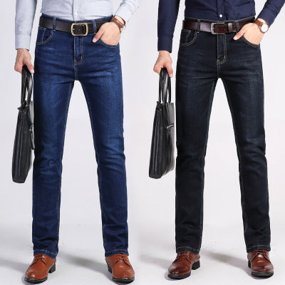 2021 autumn new jeans men's business straight slim men's denim trousers