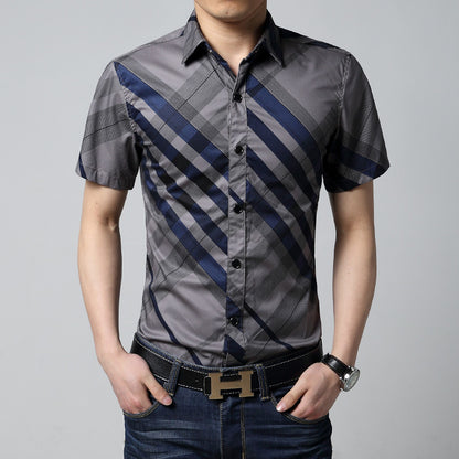 Men's striped shirt long sleeve thin shirt casual clothes