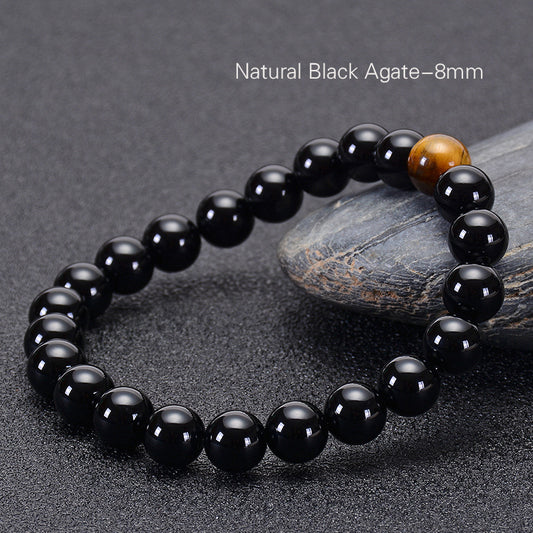 Natural Black Agate Bracelet Tiger Eye Bracelet