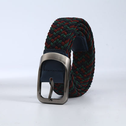 Men's Woven Canvas Outdoor Alloy All-match Elastic Belt