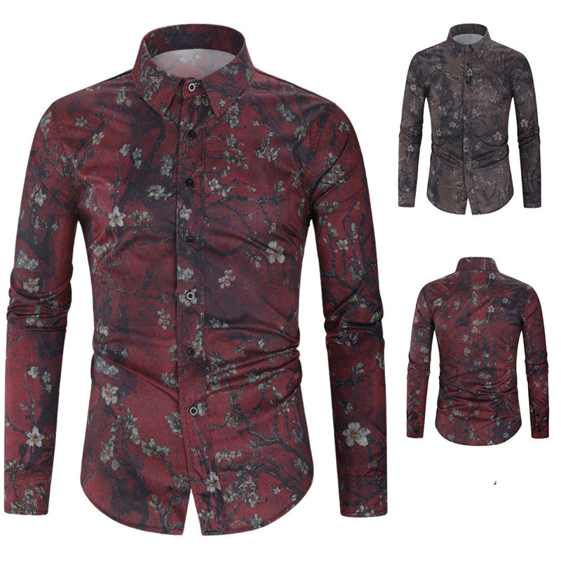 Digital Printed Floral Long Sleeve Shirt Printed Shirt