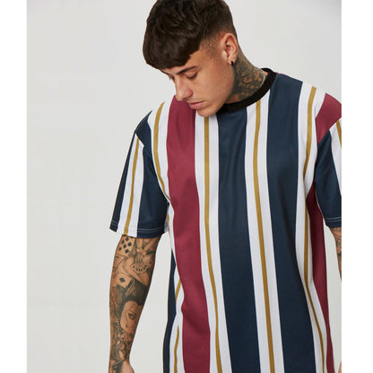 Round neck striped short sleeve