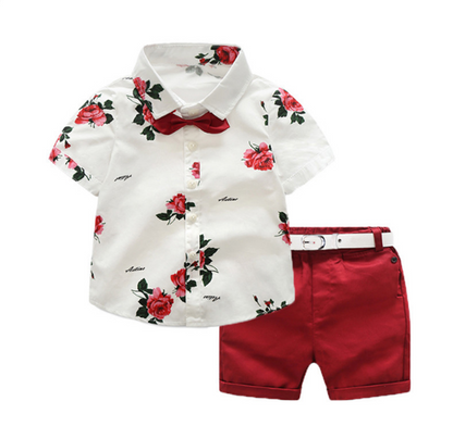 Flower Shirt Five-Point Pants Travel Vacation Outfit