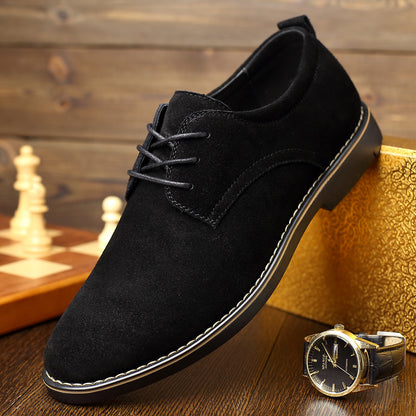 British frosted casual leather shoes