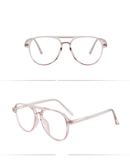 New Retro Double Beam Large Frame TR Glasses Frame