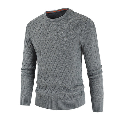 Men's Sweater Solid Color Round Neck Slim Fashion Versatile T-Shirt