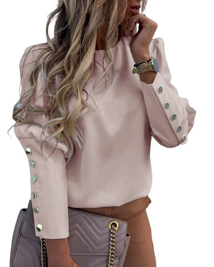 Elegant women button blouse shirt