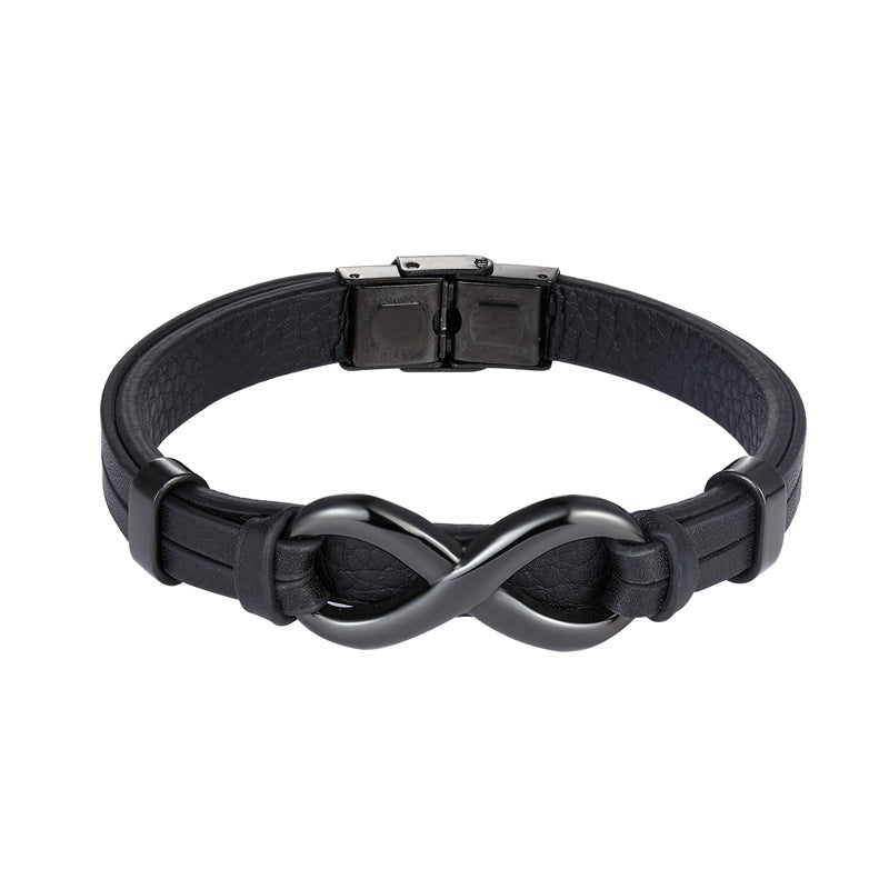 8 word circle leather bracelet