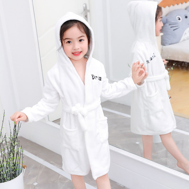 Clothing Children's Bathrobe Robe Thick Flannel