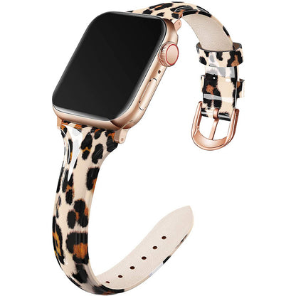 Compatible with Apple, Suitable For Apple Watch 6se Strap Apple Watch Small Waist Glossy Patent Leather Iwatch Leather Strap