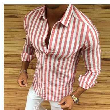 Striped long sleeve button shirt