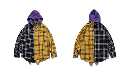 Men's loose hooded shirt