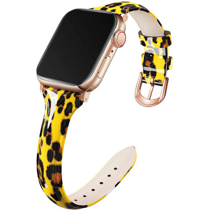 Compatible with Apple, Suitable For Apple Watch 6se Strap Apple Watch Small Waist Glossy Patent Leather Iwatch Leather Strap