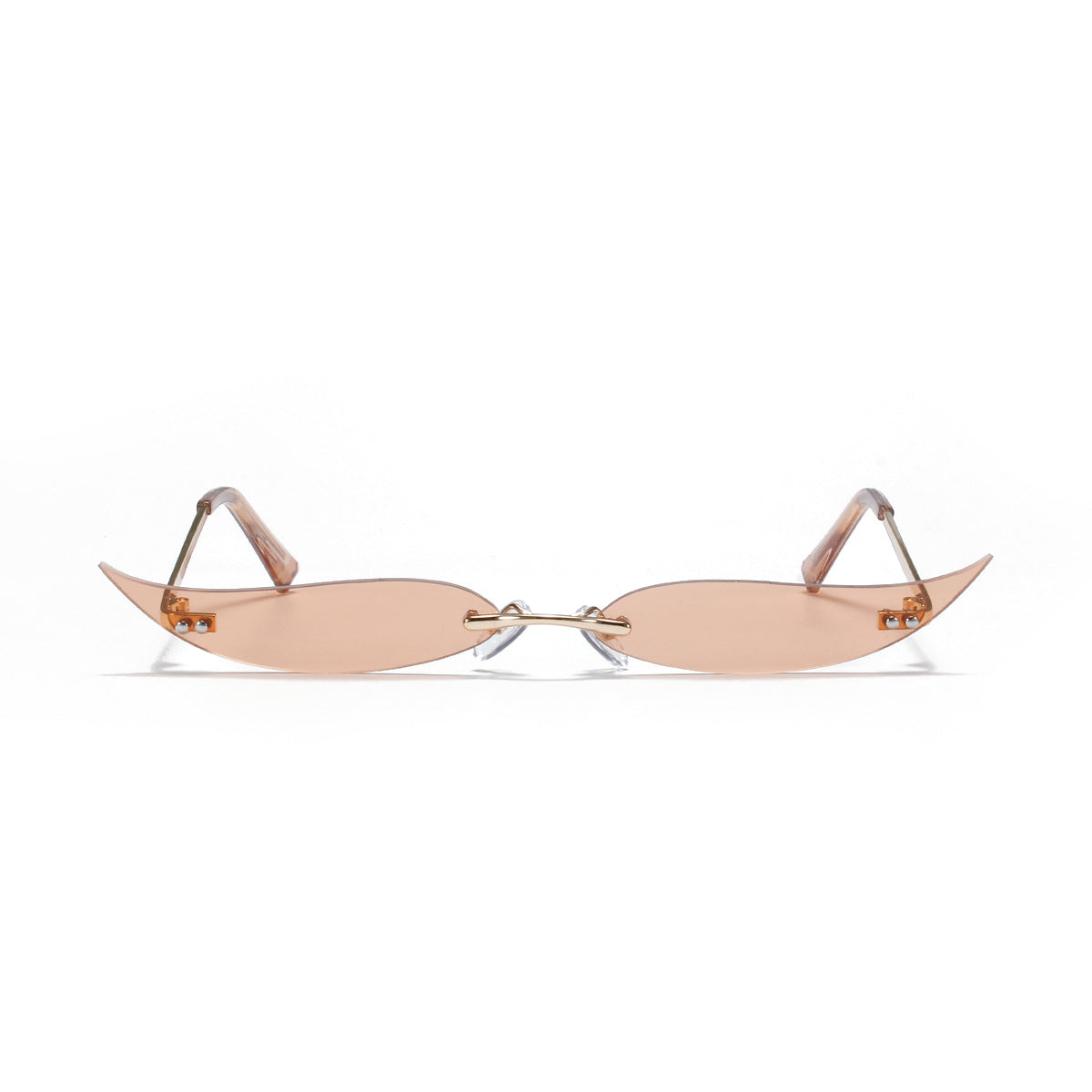 Rimless Metal Pointed Cat-eye Sunglasses