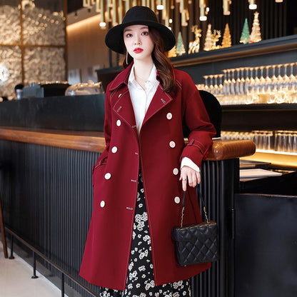 Lapel Drop Double Breasted Small Jacket For Women